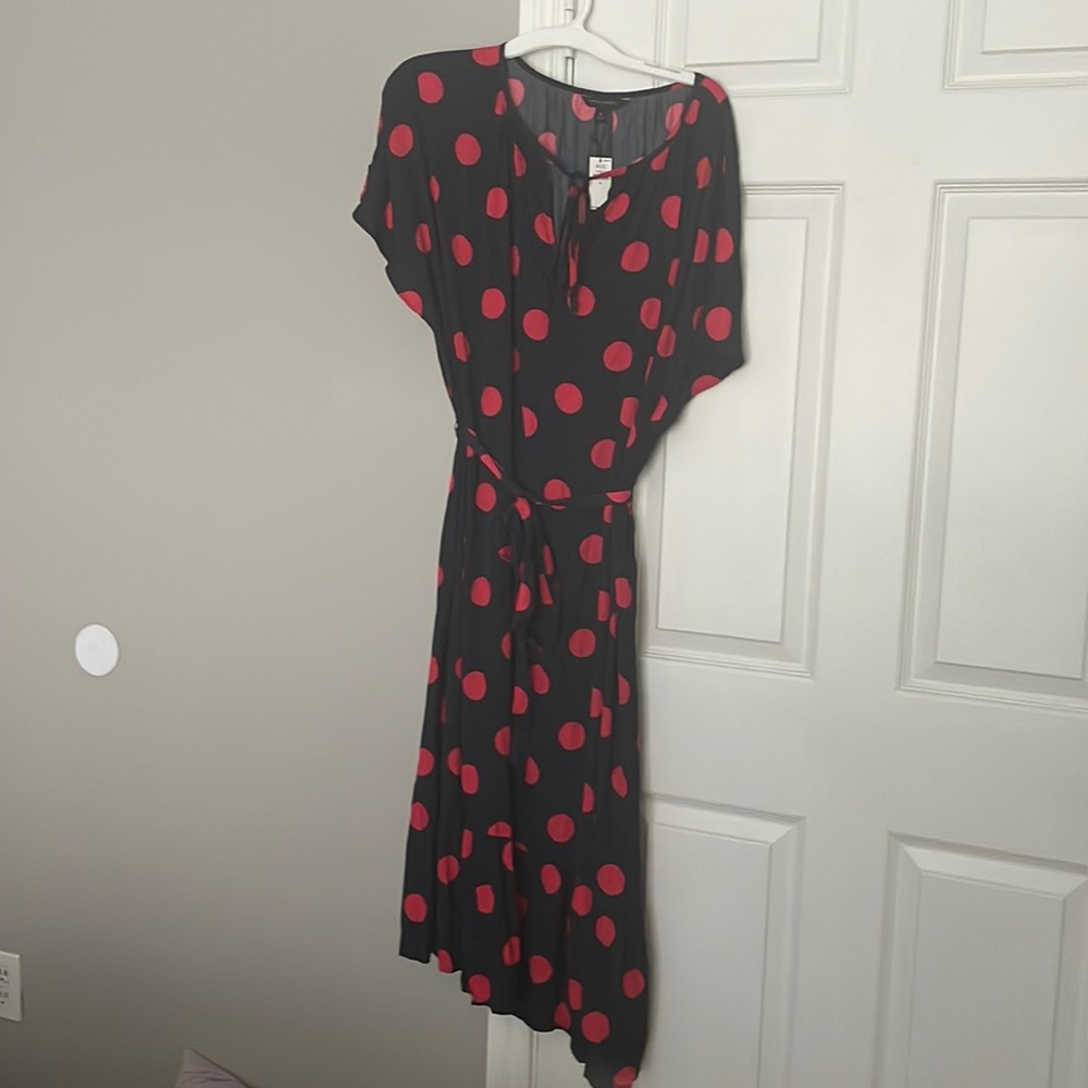 Banana Republic Maxi dress with red polka dots.  Never worn.  Still has tags.